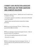COHESITY DATA PROTECTION ASSOCIATE FINAL PAPER 2026 TEST PAPER QUESTIONS AND COMPLETE SOLUTIONS
