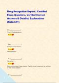 Drug Recognition Expert &vert; Certified Exam Questions&comma; Verified Correct Answers & Detailed Explanations &lpar;Rated A&plus;&rpar;