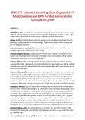 PSYC 435 Abnormal Psychology 2026&sol;2027 &ndash; Exam Chapters 14&ndash;17 Actual Questions with 100&percnt; Verified Answers &lpar;Latest Update&rpar;
