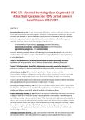 PSYC 435 Abnormal Psychology 2026&sol;2027 &ndash; Exam Chapters 10&ndash;13 Actual Study Questions with 100&percnt; Correct Answers &lpar;Latest Update&rpar;