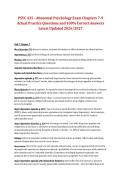 PSYC 435 Abnormal Psychology 2026&sol;2027 &ndash; Exam Chapters 7&ndash;9 Actual Practice Questions with 100&percnt; Correct Answers &lpar;Latest Update&rpar;