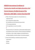 NEBOSH International Certificate in  Construction Health and Safety Questions And  Correct Answers &lpar;Verified Answers&rpar; Plus  Rationales 2026 Q&A &vert; Instant Download Pdf