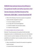 NEBOSH International General Certificate in  Occupational Health and Safety Questions And  Correct Answers &lpar;Verified Answers&rpar; Plus  Rationales 2026 Q&A &vert; Instant Download Pdf
