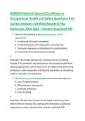 NEBOSH National General Certificate in  Occupational Health and Safety Questions And  Correct Answers &lpar;Verified Answers&rpar; Plus  Rationales 2026 Q&A &vert; Instant Download Pdf 