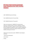 NY Home Improvement Contractor Exam Questions And 100&percnt; Verified Answers