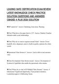 LEADING SAFE CERTIFICATION EXAM REVIEW LATEST KNOWLEDGE CHECK PRACTICE SOLUTION QUESTIONS AND ANSWERS GRADED A PLUS 2026 SOLUTION