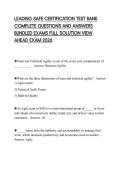 LEADING SAFE CERTIFICATION TEST BANK COMPLETE QUESTIONS AND ANSWERS BUNDLED EXAMS FULL SOLUTION VIEW AHEAD EXAM 2026