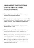 LEAN BRONZE CERTIFICATION TEST BANK 2026 EXAM REVIEW WITH SOLVED QUESTIONS GRADED A&plus;