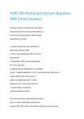 NURS 300 Med Surg Final Exam Questions With Correct Answers 
