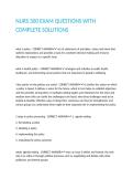 NURS 300 EXAM QUESTIONS WITH COMPLETE SOLUTIONS 