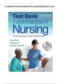 Test Bank Guide For Fundamentals Of Nursing &colon; The Art And Science Of Person-Centered Care Tenth &comma; North American Edition By Carol R&period; Taylor&comma; Pamela B Lynn & Jennifer L Bartlett ALL Chapters With Complete Answers & Explanation In Every Question