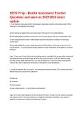 HESI Prep - Health Assessment Practice  Questions and answers 2025&sol;2026 latest  update 