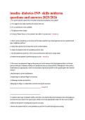 insulin- diabetes-INP- skills midterm  questions and answers 2025&sol;2026 
