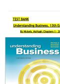 TEST BANK for Understanding Business&comma; 13th Edition by William Nickels and McHugh&comma; All Chapters 1-20 Completely Covered With Questions And Verified Solutions&period;