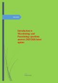 Introduction to  Microbiology and  Parasitology questions  answers 2025&sol;2026 latest  update