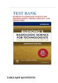 Test Bank for Radiologic Science for Technologists 13th Edition By Stewart C&period; Bushong&comma; and Elizabeth Shields&vert; 9780323765367&vert; All Chapters&vert; LATEST