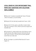 LEGAL ISSUES IN CODE ENFORCEMENT FINAL PAPER 2026 QUESTIONS WITH SOLUTIONS 100&percnt; CORRECT