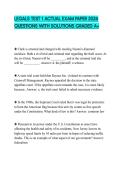 LEGALS TEST 1 ACTUAL EXAM PAPER 2026 QUESTIONS WITH SOLUTIONS GRADED A&plus;