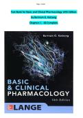 Test Bank for Basic and Clinical Pharmacology 14th Edition by Bertram G&period; Katzung Chapters 1 - 66 Complete