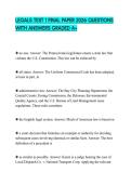 LEGALS TEST 1 FINAL PAPER 2026 QUESTIONS WITH ANSWERS GRADED A&plus;