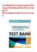 Test Bank for Fundamentals of Nursing 11th Edition By Patricia Potter&comma; Anne Perry&comma; Patricia Stockert&comma; Amy Hall &vert; 9780323810340 &vert; &lpar;2023&sol;2024&rpar; &vert; Chapter 1-50 &vert; Complete Questions and Answers A&plus;