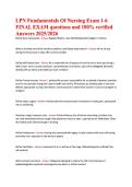 LPN Fundamentals Of Nursing Exam 1-6  FINAL EXAM questions and 100&percnt; verified  Answers 2025&sol;2026