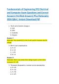 Fundamentals of Engineering &lpar;FE&rpar; Electrical  and Computer Exam Questions and Correct  Answers &lpar;Verified Answers&rpar; Plus Rationales  2026 Q&A &vert; Instant Download Pdf 