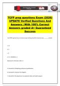 TCFP prep questions Exam &lpar;2026&rpar; UPDATE Verified Questions And Answers &vert; With 100&percnt; Correct Answers graded A&plus; Guaranteed Success
