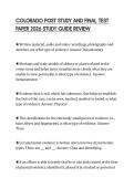 COLORADO POST STUDY AND FINAL TEST PAPER 2026 STUDY GUIDE REVIEW