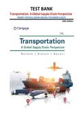 Transportation&colon; A Global Supply Chain Perspective Test Bank 10th Edition &vert; Novack&comma; Gibson&comma; Suzuki