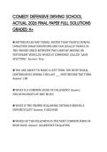 COMEDY DEFENSIVE DRIVING SCHOOL ACTUAL 2026 FINAL PAPER FULL SOLUTIONS GRADED A&plus;