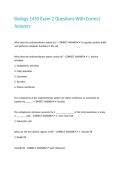 Biology 1450 Exam 2 Questions With Correct Answers&period;