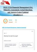 WGU C214 Financial Management &vert;OA&vert; Objective Assessment&vert; Actual Questions and Answers Latest Updated 2026&sol;2027  &lpar;Graded A&plus;&rpar;
