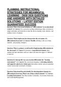 PLANNING INSTRUCTIONAL STRATEGIES FOR MEANINGFUL LEARNING - D658 2026 QUESTIONS AND ANSWERS WITH DETAILED SOLUTIONS &ndash; LATEST EDITION GUARANTEED SUCCESS