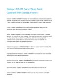 Biology 1450-001 Exam 2 Study Guide Questions With Correct Answers