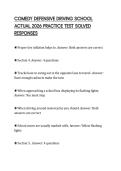 COMEDY DEFENSIVE DRIVING SCHOOL ACTUAL 2026 PRACTICE TEST SOLVED RESPONSES