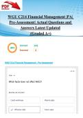 WGU C214 Financial Management &vert;PA&vert; Pre-Assessment&vert; Actual Questions and Answers Latest Updated 2026&sol;2027  &lpar;Graded A&plus;&rpar;
