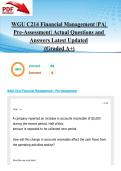 WGU C214 Financial Management &vert;PA&vert; Pre-Assessment&vert; Actual Questions and Answers Latest Updated 2026&sol;2027  &lpar;Graded A&plus;&rpar;