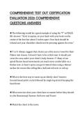 COMPREHENSIVE TEST OUT CERTIFICATION EVALUATION 2026 COMPREHENSIVE QUESTIONS ANSWERS