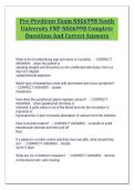 Pre-Predictor Exam NSG6998 South University FNP-NSG6998 Complete Questions And Correct Answers