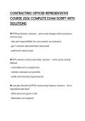 CONTRACTING OFFICER REPRESENTATIVE COURSE 2026 COMPLETE EXAM SCRIPT WITH SOLUTIONS