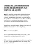 CONTRACTING OFFICER REPRESENTATIVE COURSE 2026 COMPREHENSIVE STUDY QUESTIONS AND ANSWERS