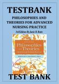Test Bank For Philosophies and Theories for Advanced Nursing Practice 3rd Edition By Janie B&period; Butts&vert; 9781284112245&vert; All Chapters included&vert; LATEST
