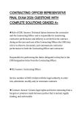CONTRACTING OFFICER REPRESENTATIVE FINAL EXAM 2026 QUESTIONS WITH COMPLETE SOLUTIONS GRADED A&plus;