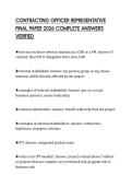 CONTRACTING OFFICER REPRESENTATIVE FINAL PAPER 2026 COMPLETE ANSWERS VERIFIED