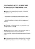 CONTRACTING OFFICER REPRESENTATIVE TEST PAPER 2026 STUDY GUIDE REVIEW