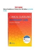 TEST BANK  Clinical Guidelines in Primary Care 4th Edition by Amelie  Hollier