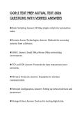 COR 2 TEST PREP ACTUAL TEST 2026 QUESTIONS WITH VERIFIED ANSWERS