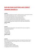NUR 404 EXAM QUESTIONS AND CORRECT  ANSWERS GRADED A&plus;   