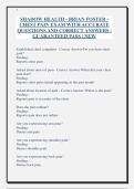 SHADOW HEALTH - BRIAN FOSTER -  CHEST PAIN EXAMS  WITH ACCURATE  QUESTIONS AND CORRECT ANSWERS &vert;  GUARANTEED PASS &vert; NEW